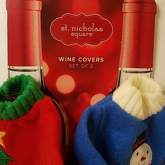 Wine Bottle Cover Ugly Christmas Sweaters Set of 2 Gift Bags Cloth Holiday - Picture 3 of 3